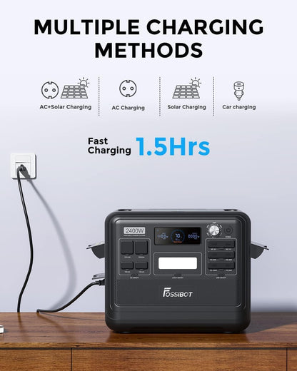 Modo Living FOSSiBOT F2400 Solar Generator 2048Wh, 2400W (4800W Peak), 3 AC Ausgänge