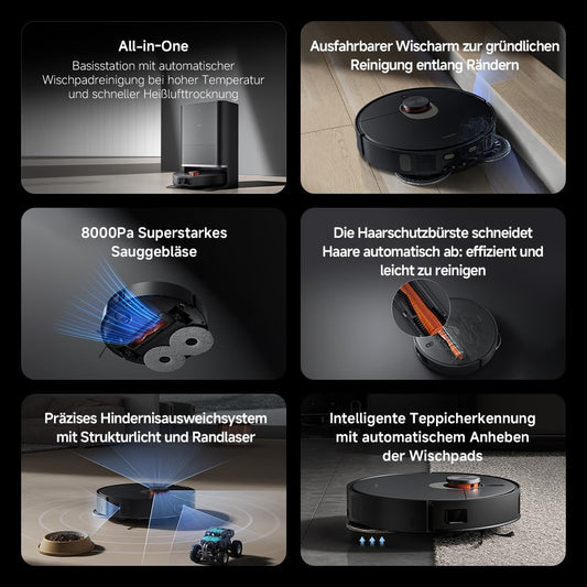 Modo Living Xiaomi X20 Max, 8,000Pa, Dual Mop, Heißwasser, 75 Tage Staub, 5200mAh