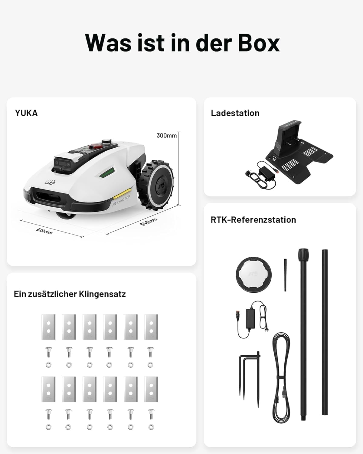 Modo Living YUKA 2000, 2000m², Ohne Kabel, NetRTK+Vision, 4G, 50% Steigung