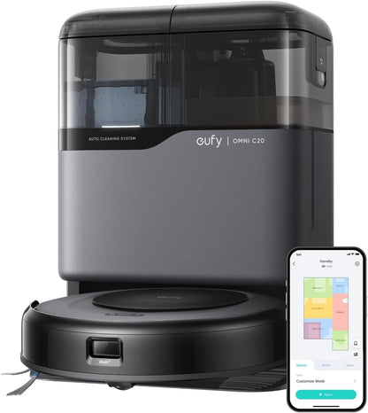 Modo Living Eufy Omni C20, 7.000Pa, All-in-One-Station, Auto-Entleerung & -Reinigung, 8,5 cm, mit Wischfunktion