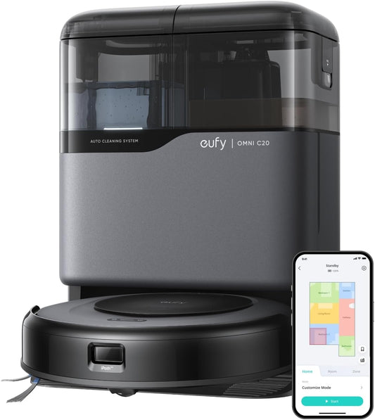 Modo Living Eufy Omni C20, 7.000Pa, All-in-One-Station, Auto-Entleerung & -Reinigung, 8,5 cm, mit Wischfunktion