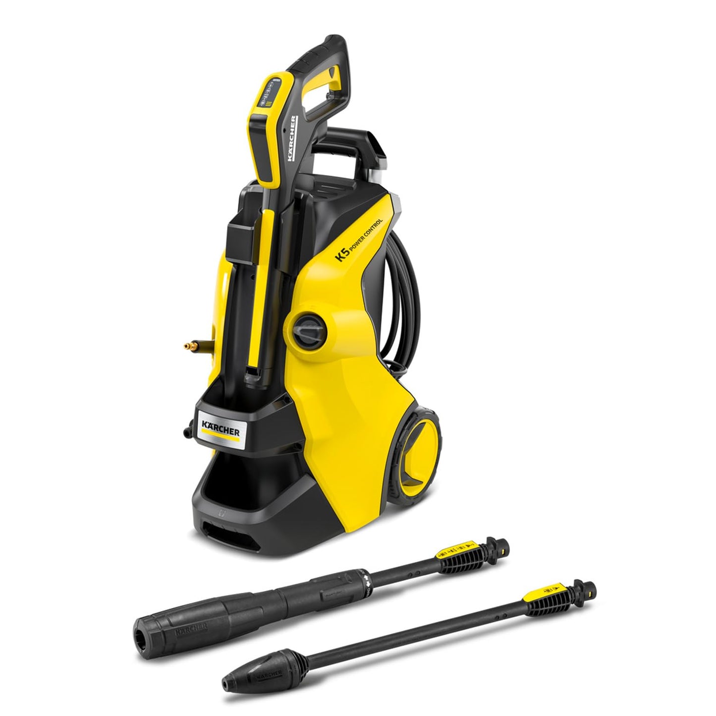 Kärcher Hochdruckreiniger K 5 Compact Home, Druck: max. 145 bar, Durchfluss: max. 500 l/h, Flächenleistung: 40 m²/h, Wasserfilter, Gewicht: 12 kg, mit Flächenreiniger T 5, Stein- und Fassadenreiniger