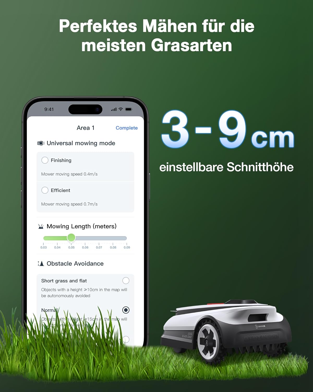 Modo Living Goat A1600 RTK Mähroboter, 1600m², 330mm Schnitt, LiDAR RTK+Vision, 50% Steigung, Ohne Kabel