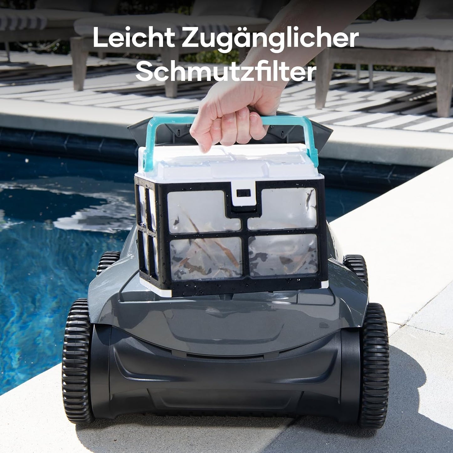 Modo Living AIPER ZT6002 Poolroboter, Quad-Motor, WavePath, 3 Modi, Kabellos, Boden & Wand, bis 150㎡