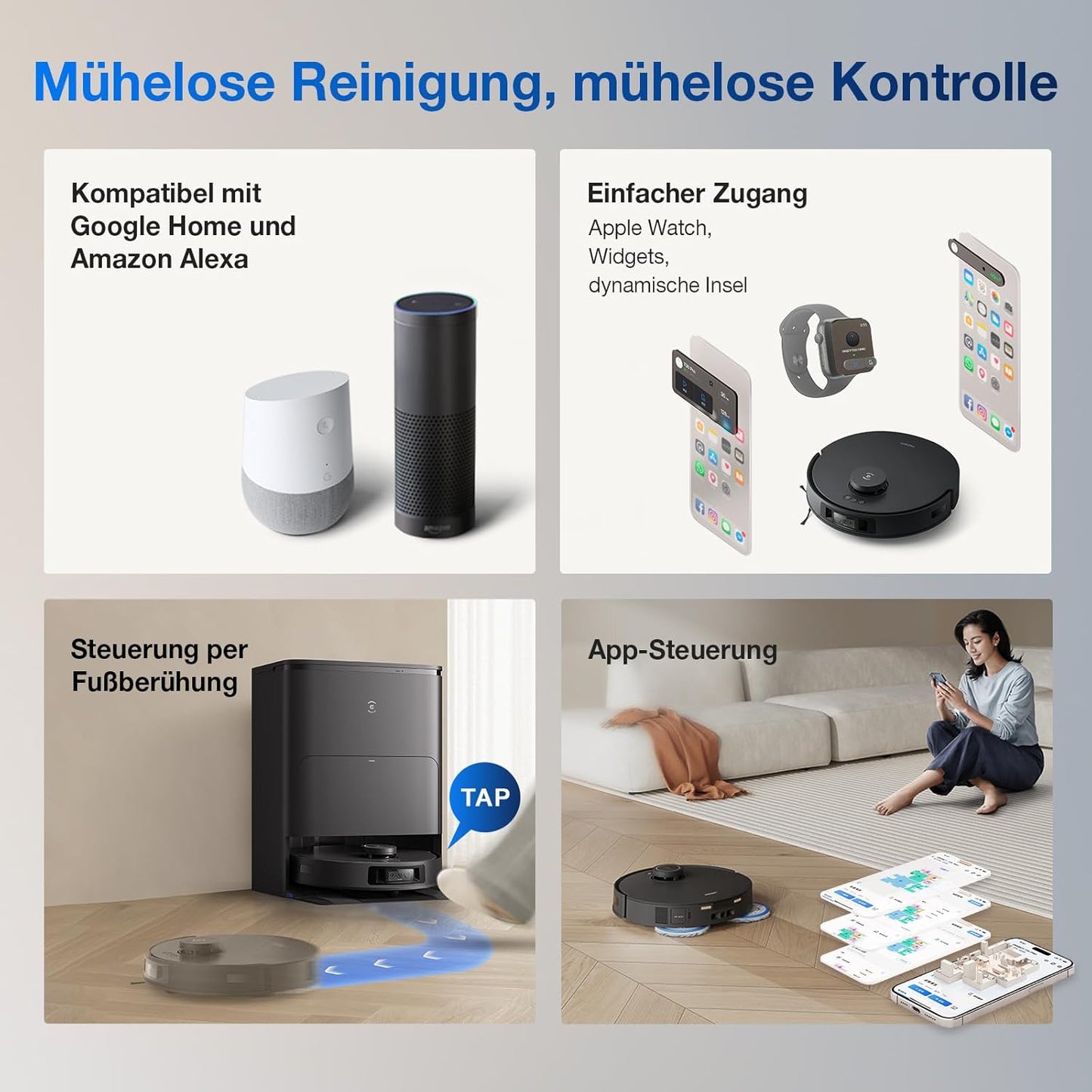 Modo Living Deebot T30S Pro, 11,000Pa, Heißwasser-Wischung, ZeroTangle, TruEdge™, KI-Navigation