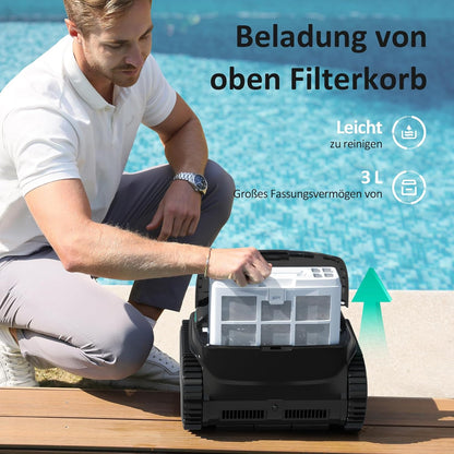 Modo Living WYBOT C2 Vision AI Kabelloser Poolroboter, Akku, Boden & Wand, Zweischicht-Filter, starke Absaugung, bis 180㎡