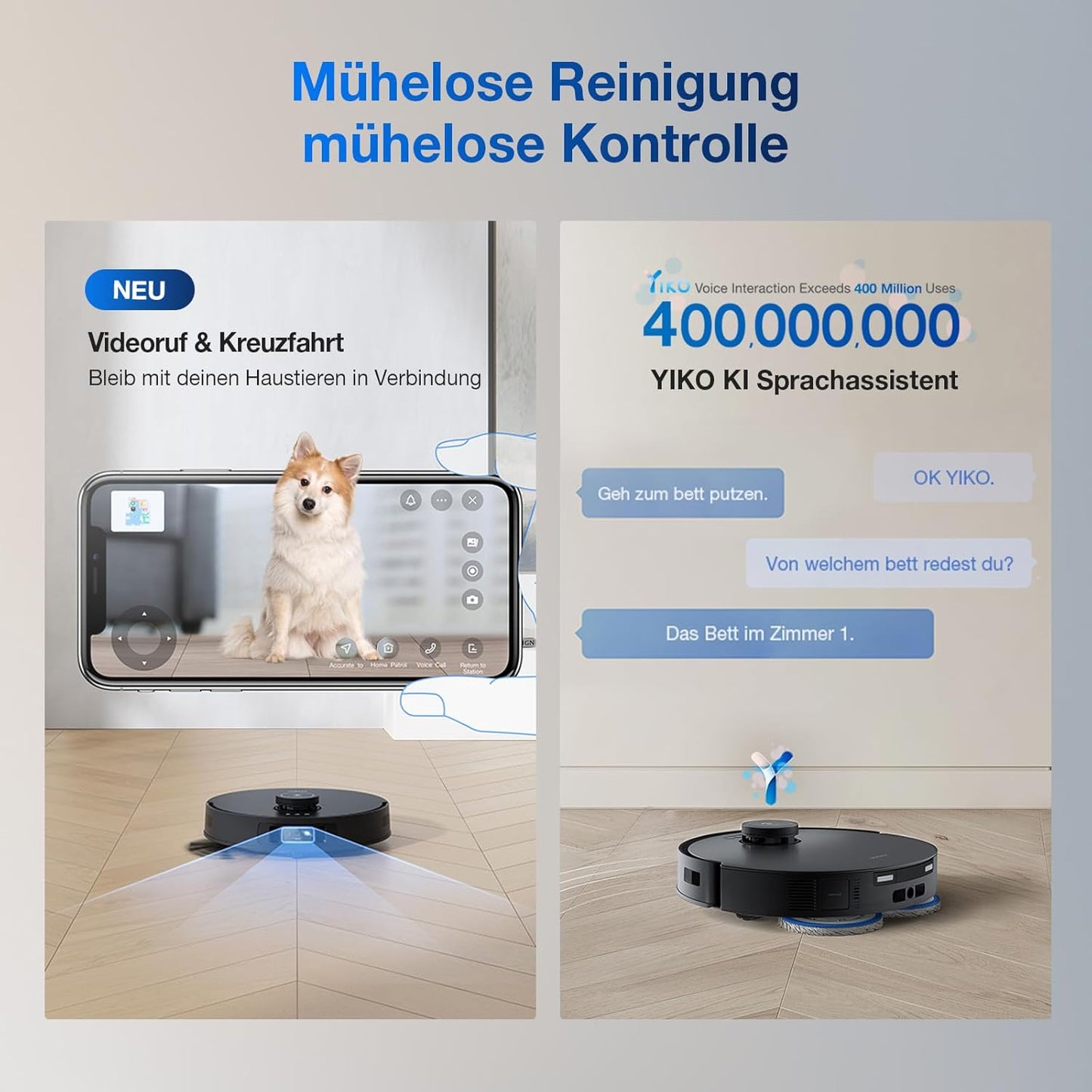 Modo Living Deebot T30S Pro, 11,000Pa, Heißwasser-Wischung, ZeroTangle, TruEdge™, KI-Navigation