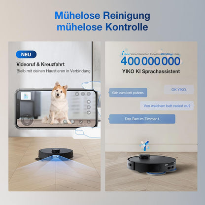 Modo Living Deebot T30S Pro, 11,000Pa, Heißwasser-Wischung, ZeroTangle, TruEdge™, KI-Navigation