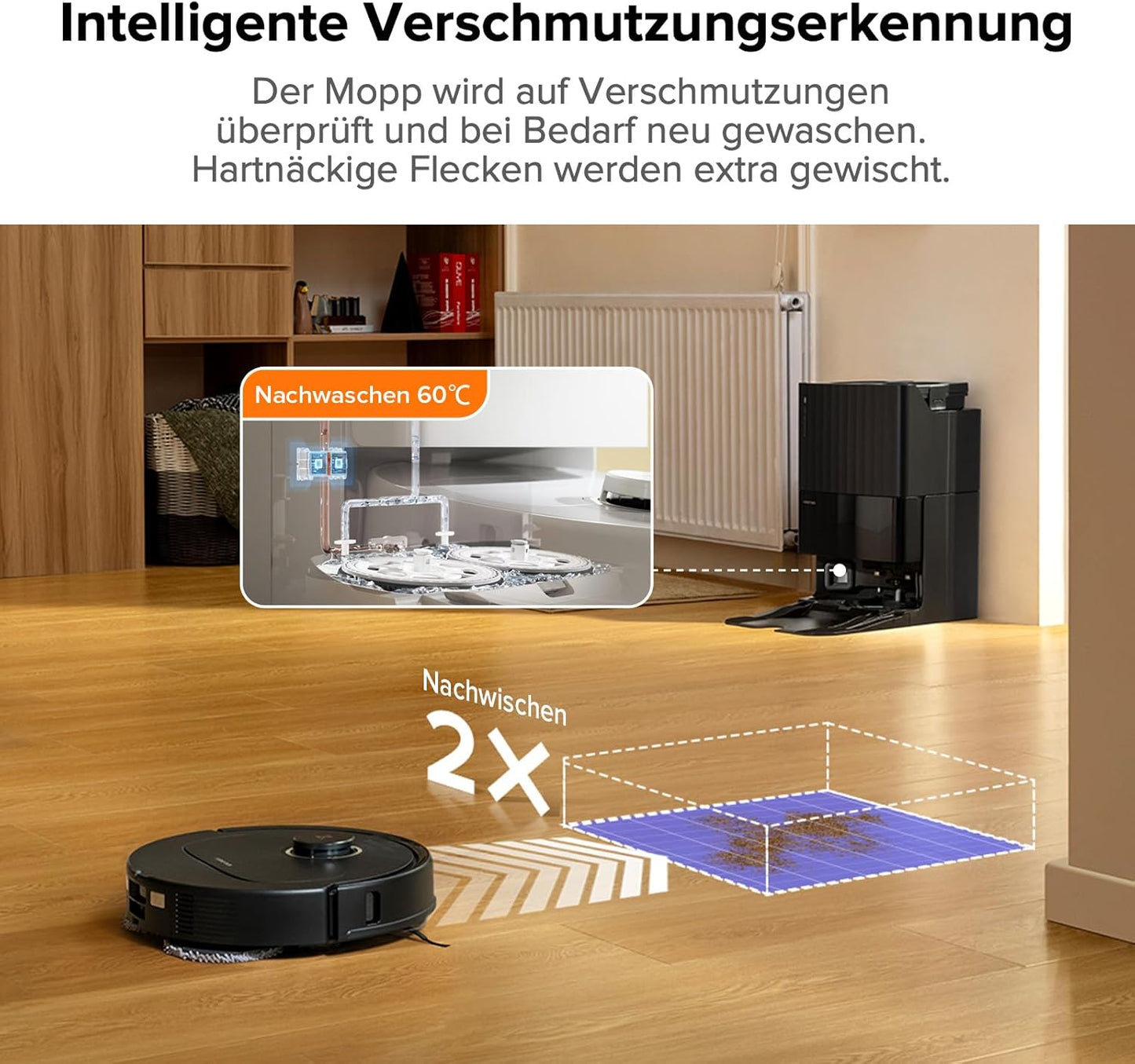 Modo Living Roborock Qrevo Pro Set, 7000 Pa, FlexiArm™, 60 °C Moppreinigung