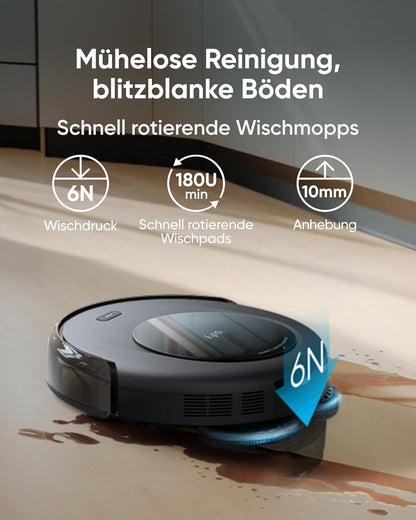 Modo Living Eufy Omni C20, 7.000Pa, All-in-One-Station, Auto-Entleerung & -Reinigung, 8,5 cm, mit Wischfunktion
