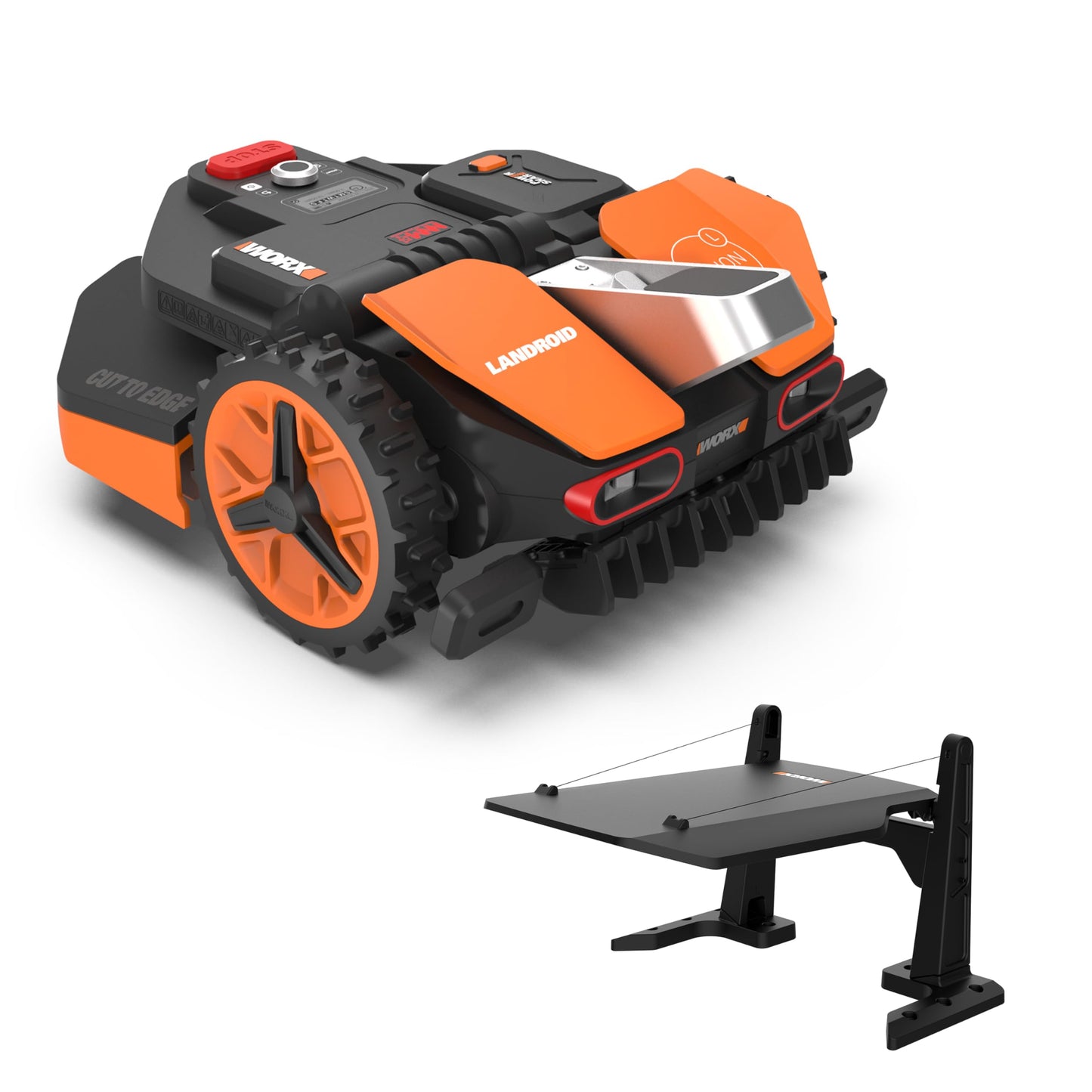 WORX Landroid Plus WR167E Mähroboter mit Begrenzungskabel für Gärten bis 700m² (AIA Navigation, App Steuerung, WLAN, Bluetooth und schwimmendem Mähwerk - max Steigung: 35%)