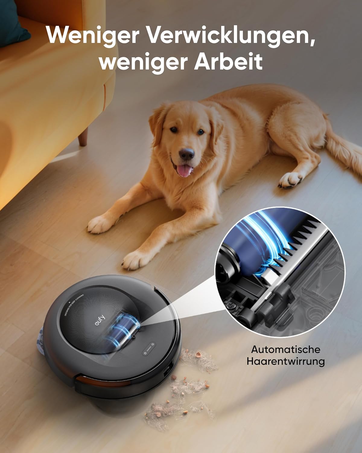 Modo Living Eufy Omni C20, 7.000Pa, All-in-One-Station, Auto-Entleerung & -Reinigung, 8,5 cm, mit Wischfunktion