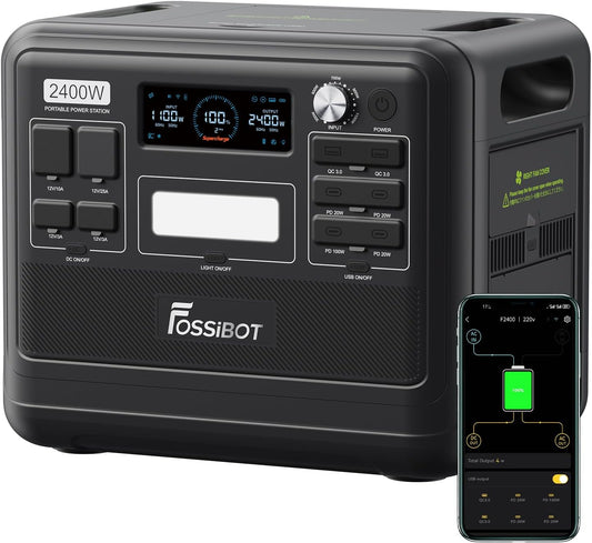 Modo Living FOSSIBOT F2400 Solargenerator 2048Wh, 2400W (4800W Peak), AC-Ausgänge