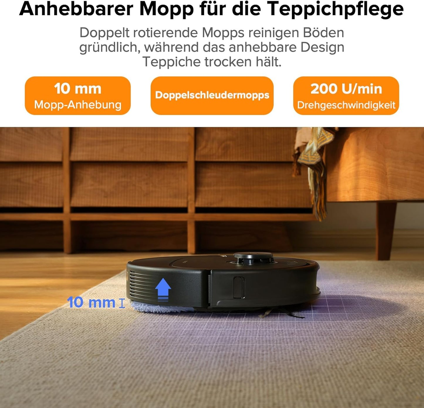 Modo Living Roborock Qrevo Pro Set, 7000 Pa, FlexiArm™, 60 °C Moppreinigung