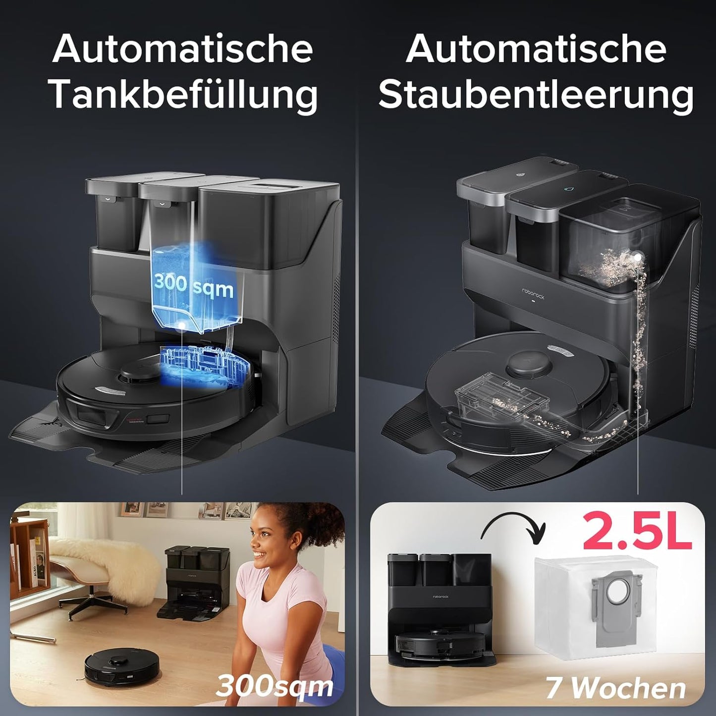 Modo Living Roborock S7 Max Ultra, 5500 Pa, Selbstreinigung & App-Steuerung