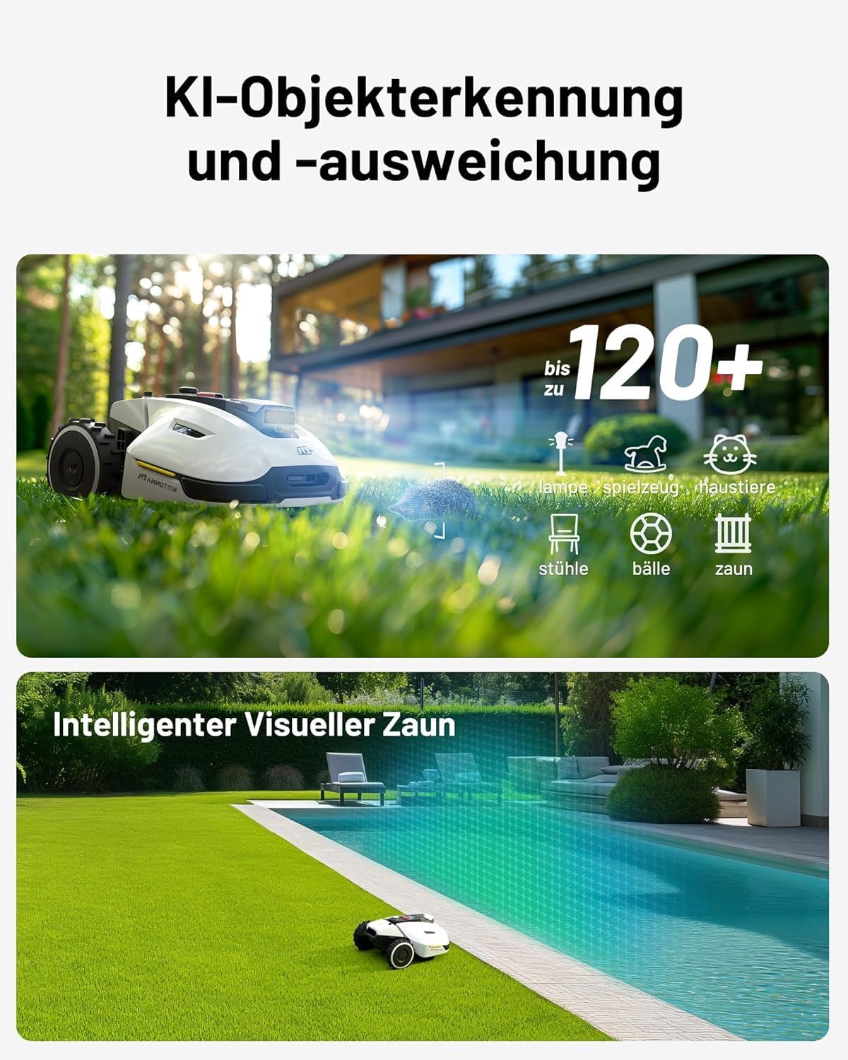 Modo Living YUKA 2000, 2000m², Ohne Kabel, NetRTK+Vision, 4G, 50% Steigung