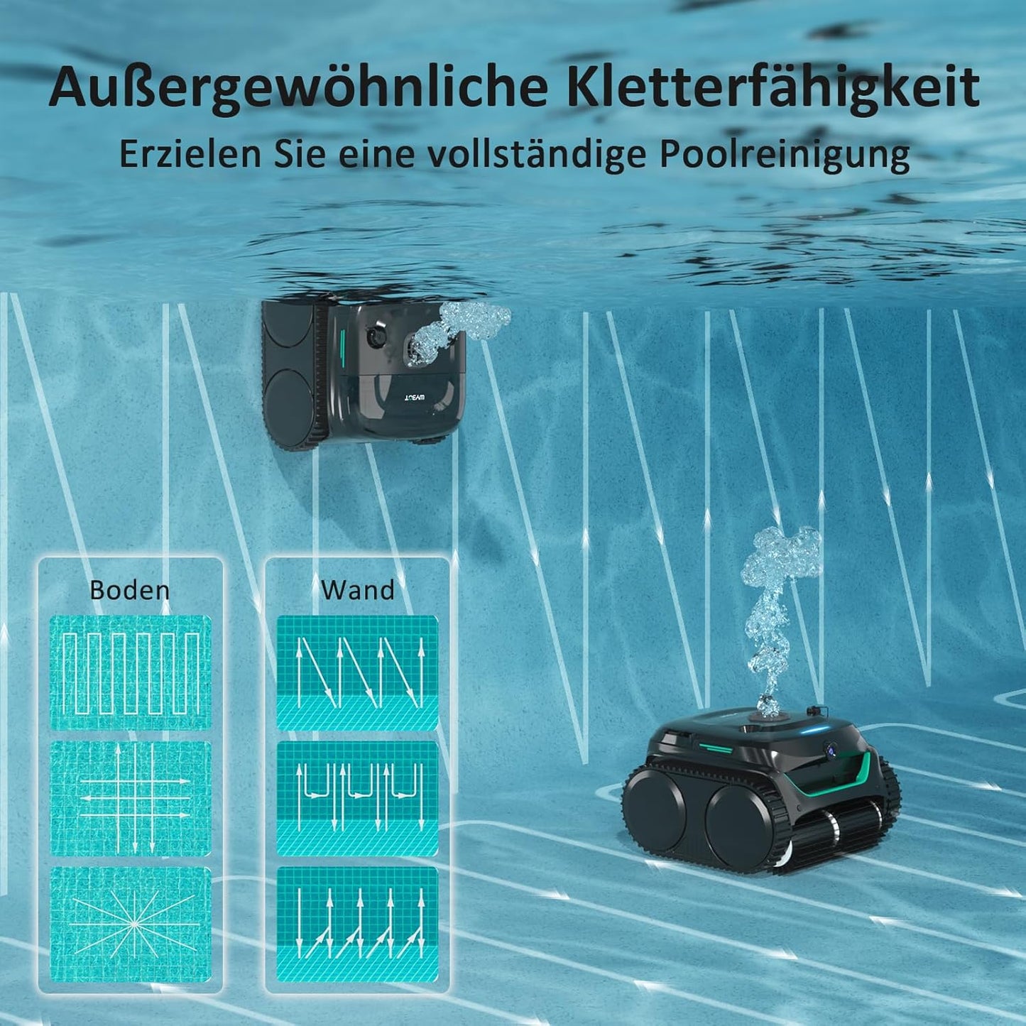 Modo Living WYBOT C2 Vision AI Kabelloser Poolroboter, Akku, Boden & Wand, Zweischicht-Filter, starke Absaugung, bis 180㎡