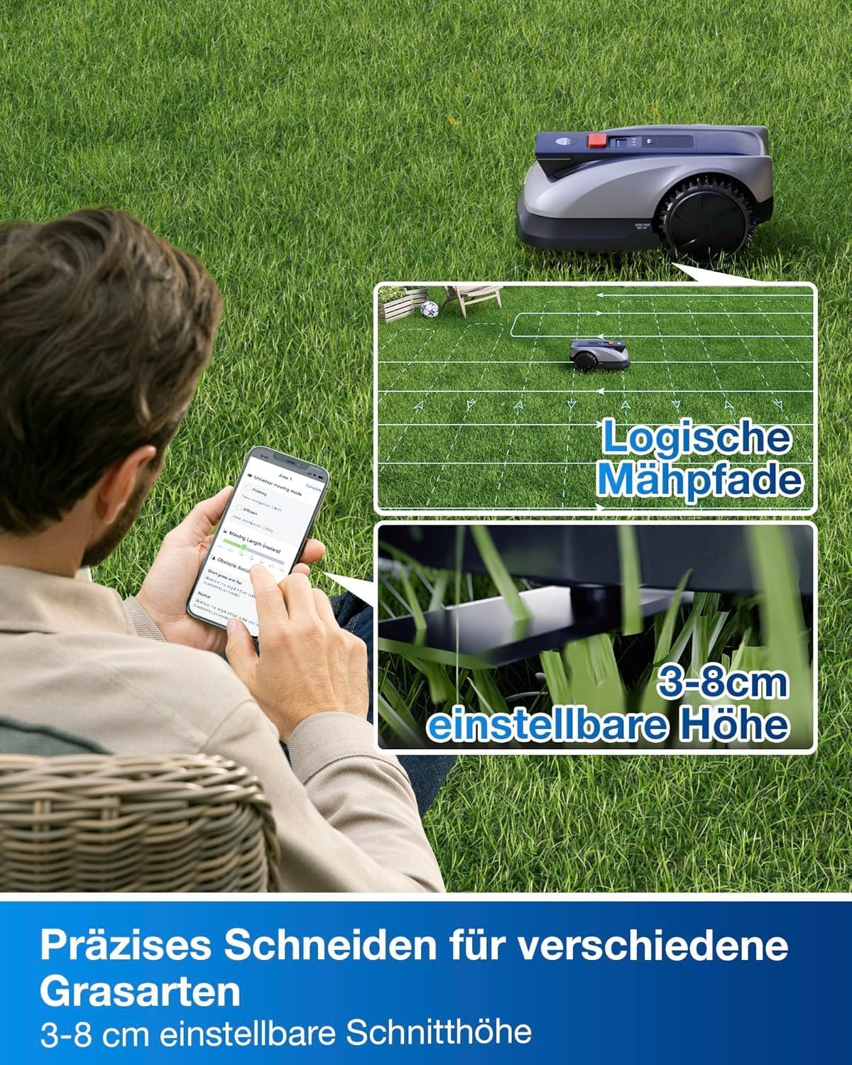 Modo Living Goat O1200 Mähroboter 1200 m², RTK+Vision, ohne Kabel