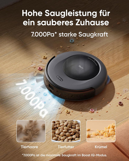 Modo Living Eufy Omni C20, 7.000Pa, All-in-One-Station, Auto-Entleerung & -Reinigung, 8,5 cm, mit Wischfunktion