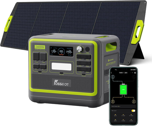 Modo Living FOSSIBOT F2400 Powerstation 2400W (4800W Peak) mit 200W Solarpanel