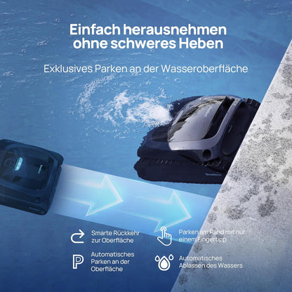 Modo Living Beatbot AquaSense 2 Akku Poolroboter, Boden & Wand, Wasserlinie doppelt, bis 300㎡, Midnight Blue