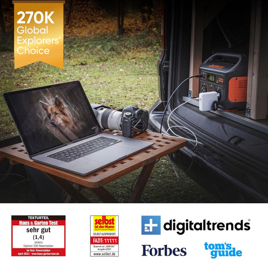 Modo Living Jackery Explorer 500 Powerstation 518Wh, 500W (1000W Peak), USB & 230V