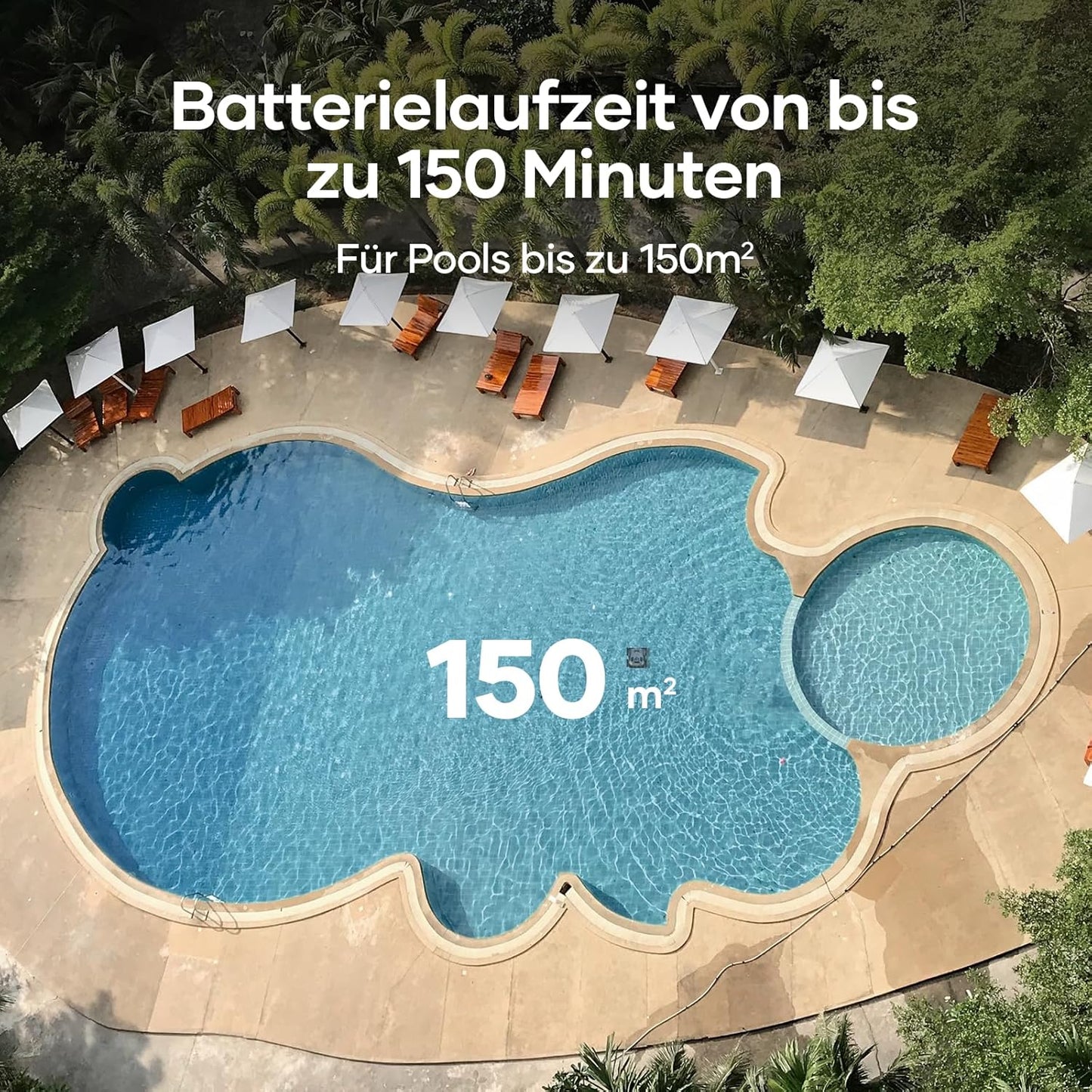 Modo Living AIPER ZT6002 Poolroboter, Quad-Motor, WavePath, 3 Modi, Kabellos, Boden & Wand, bis 150㎡