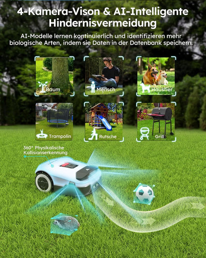 Modo Living ANTHBOT KI Mähroboter, 900m², Kabellos, RTK+4-Kamera, Mehrzonen, Hindernisvermeidung