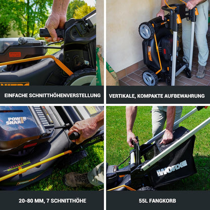 Modo Living WG749E Akku-Rasenmäher 40V, 46 cm, Radantrieb & Akku-Set