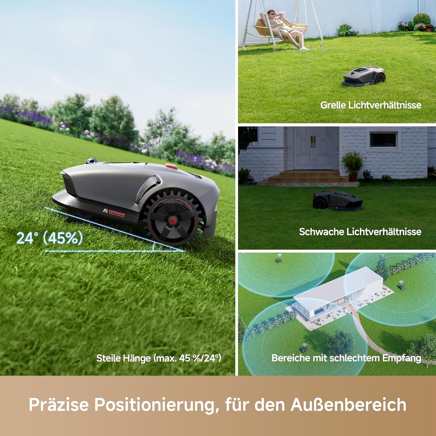 Modo Living 1000 Mähroboter 1000 m², 3D-LiDAR & App-Steuerung