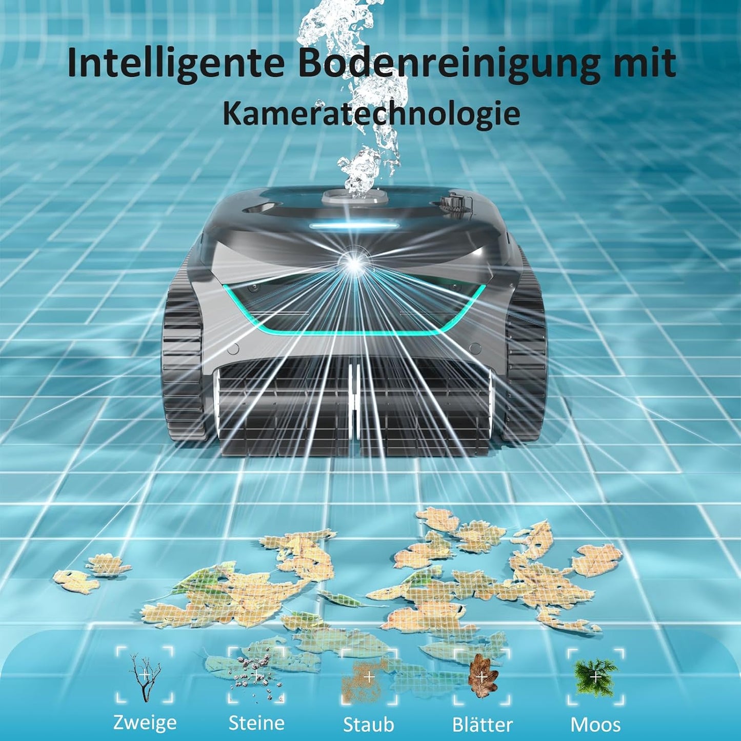 Modo Living WYBOT C2 Vision AI Kabelloser Poolroboter, Akku, Boden & Wand, Zweischicht-Filter, starke Absaugung, bis 180㎡