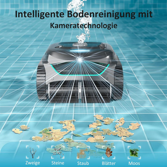 Modo Living WYBOT C2 Vision AI Kabelloser Poolroboter, Akku, Boden & Wand, Zweischicht-Filter, starke Absaugung, bis 180㎡