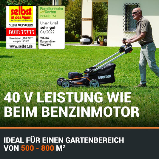 Modo Living WG749E Akku-Rasenmäher 40V, 46 cm, Radantrieb & Akku-Set