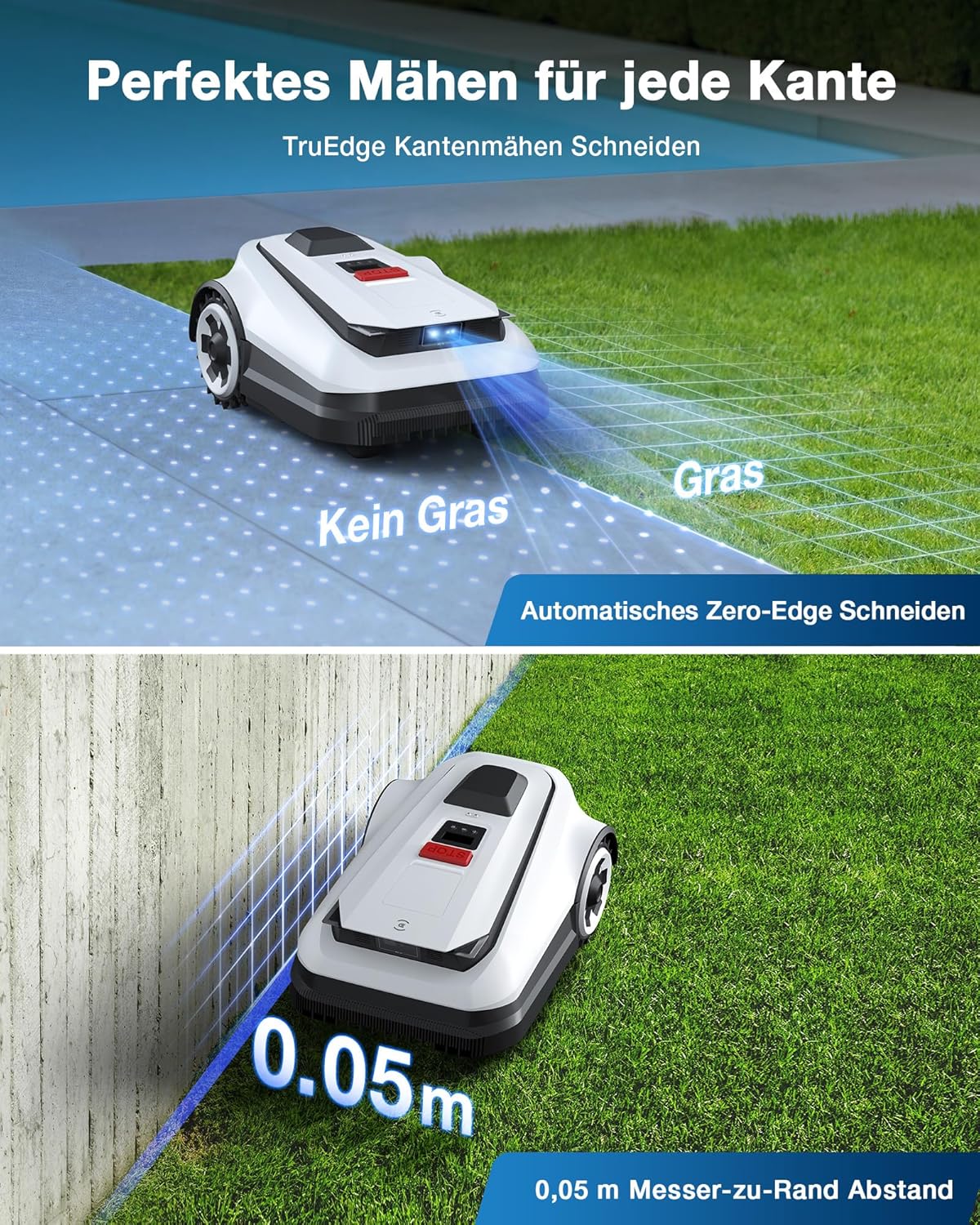 Modo Living Goat A1600 RTK Mähroboter, 1600m², 330mm Schnitt, LiDAR RTK+Vision, 50% Steigung, Ohne Kabel