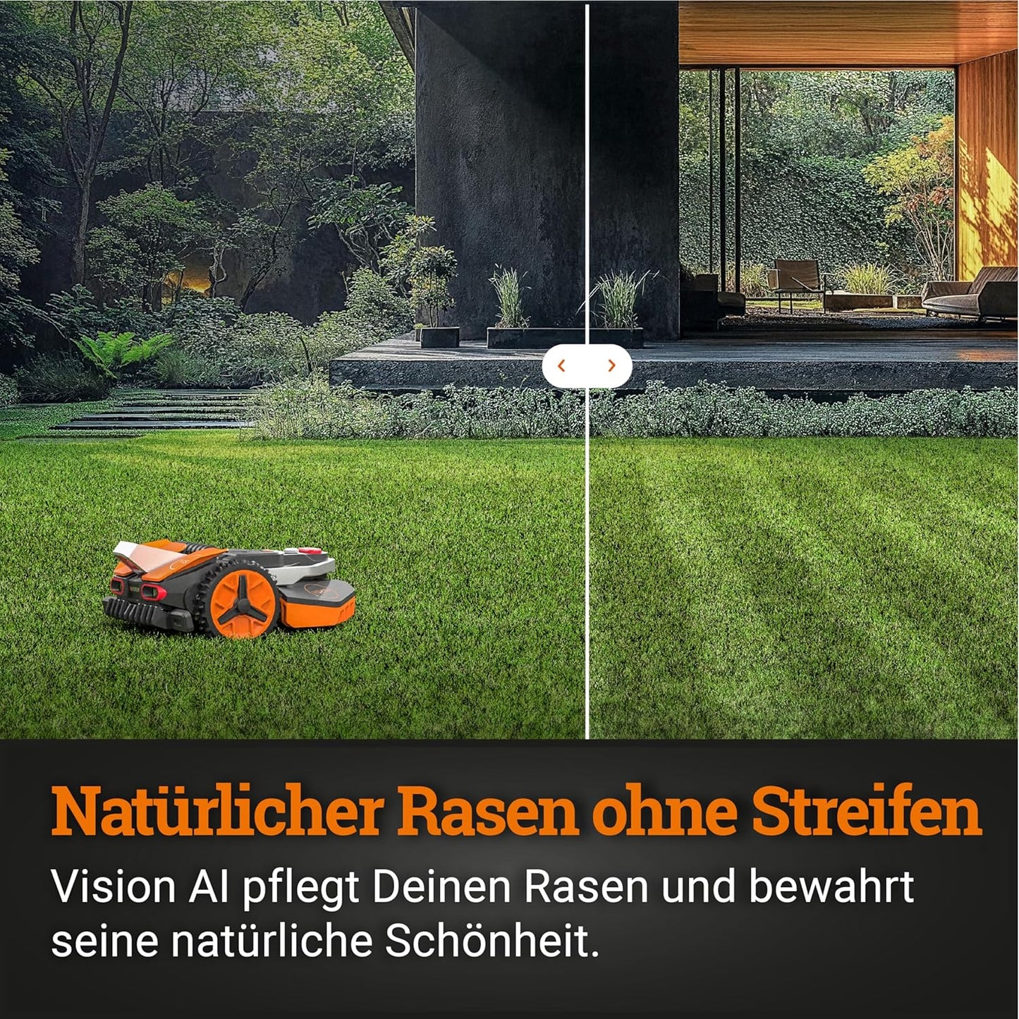Modo Living Vision L1600 Mähroboter 1600 m² ohne Kabel, KI & Igelschutz